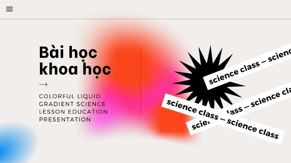 Slide bài học khoa học màu sắc nổi bật trẻ trung