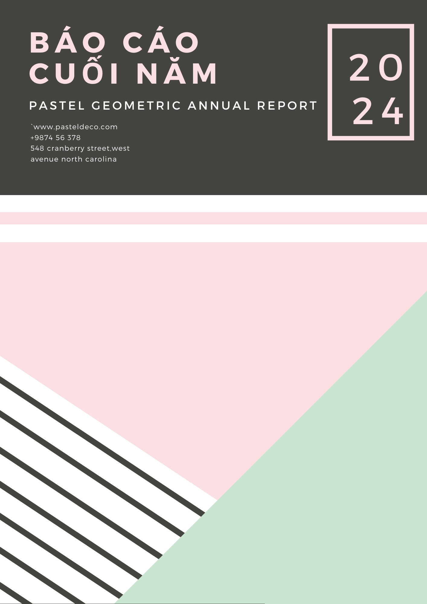 Slide báo cáo cuối năm màu pastel nhẹ nhàng
