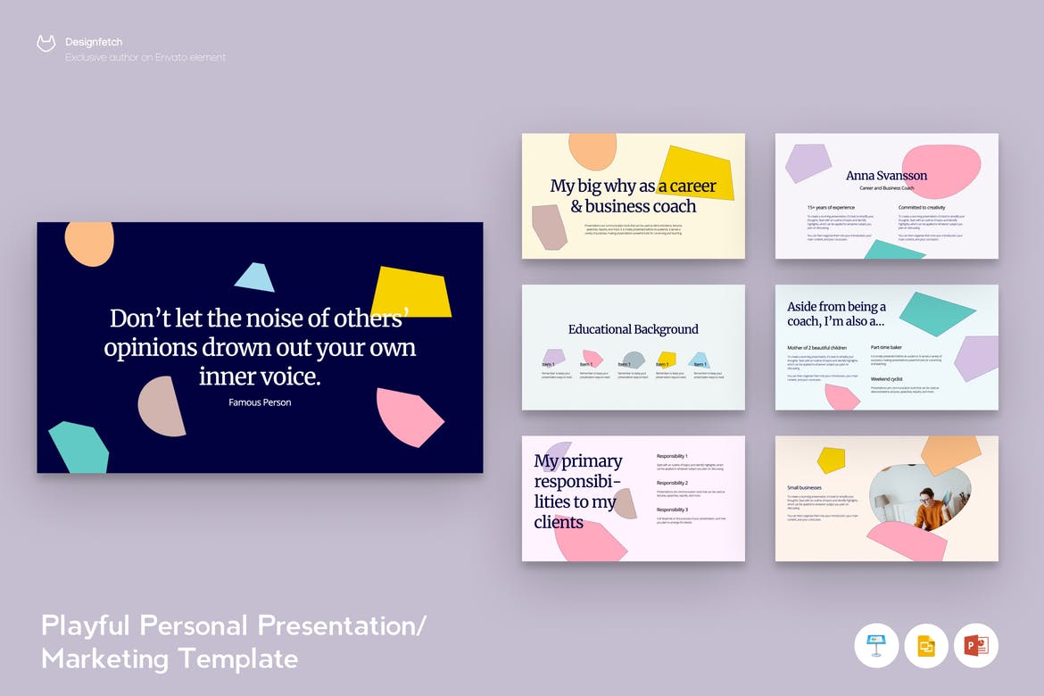 Slide marketing doanh nghiệp màu pastel nhẹ nhàng