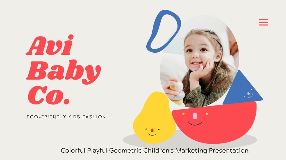 Slide quảng cáo thời trang trẻ em bảo vệ môi trường màu pastel tươi sáng dễ thương