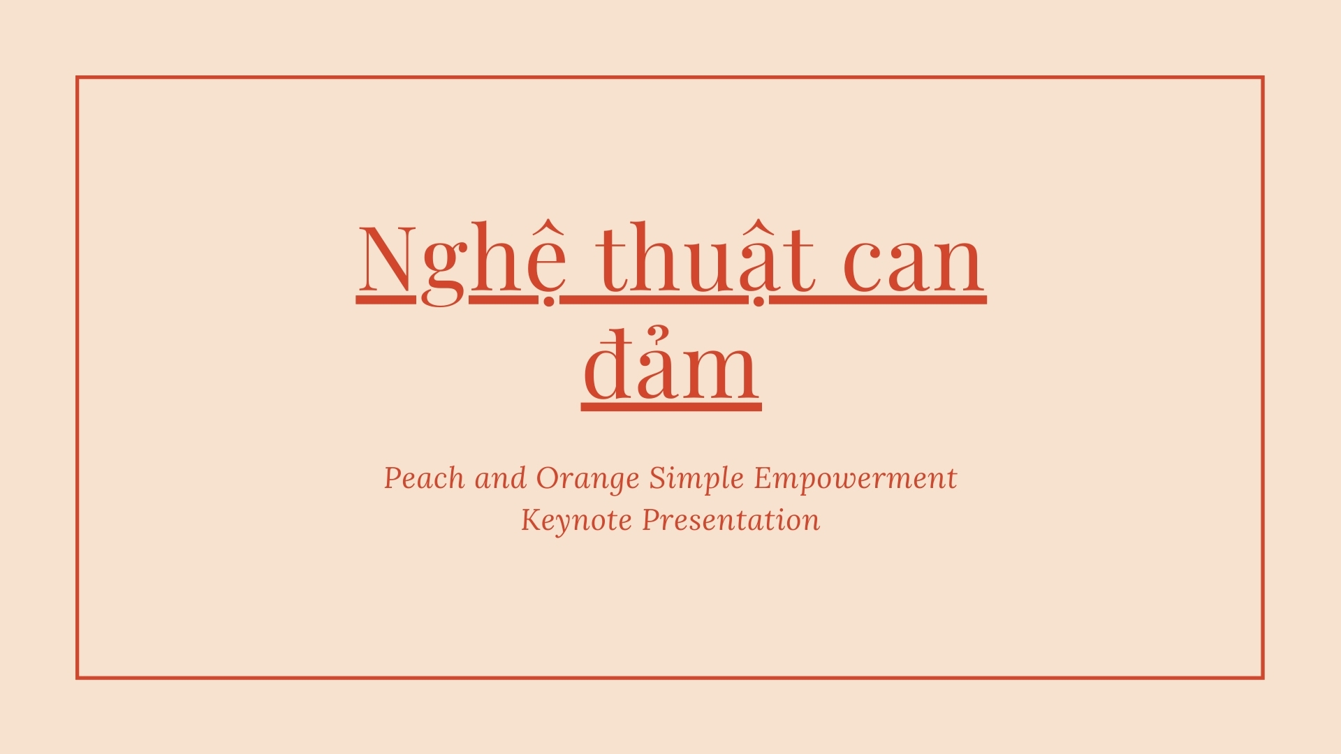 Slide chia sẻ về nghệ thuật can đảm màu cam pastel tinh tế