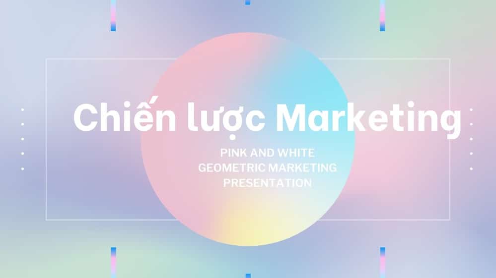 Slide chiến lược marketing màu hồng xanh pastel hiện đại