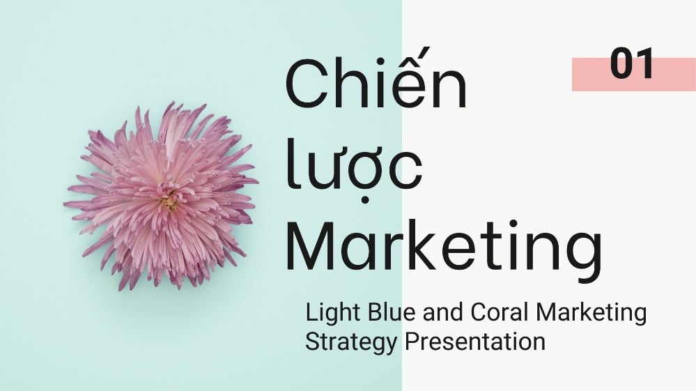 Slide chiến lược Marketing màu hồng xanh pastel hiện đại