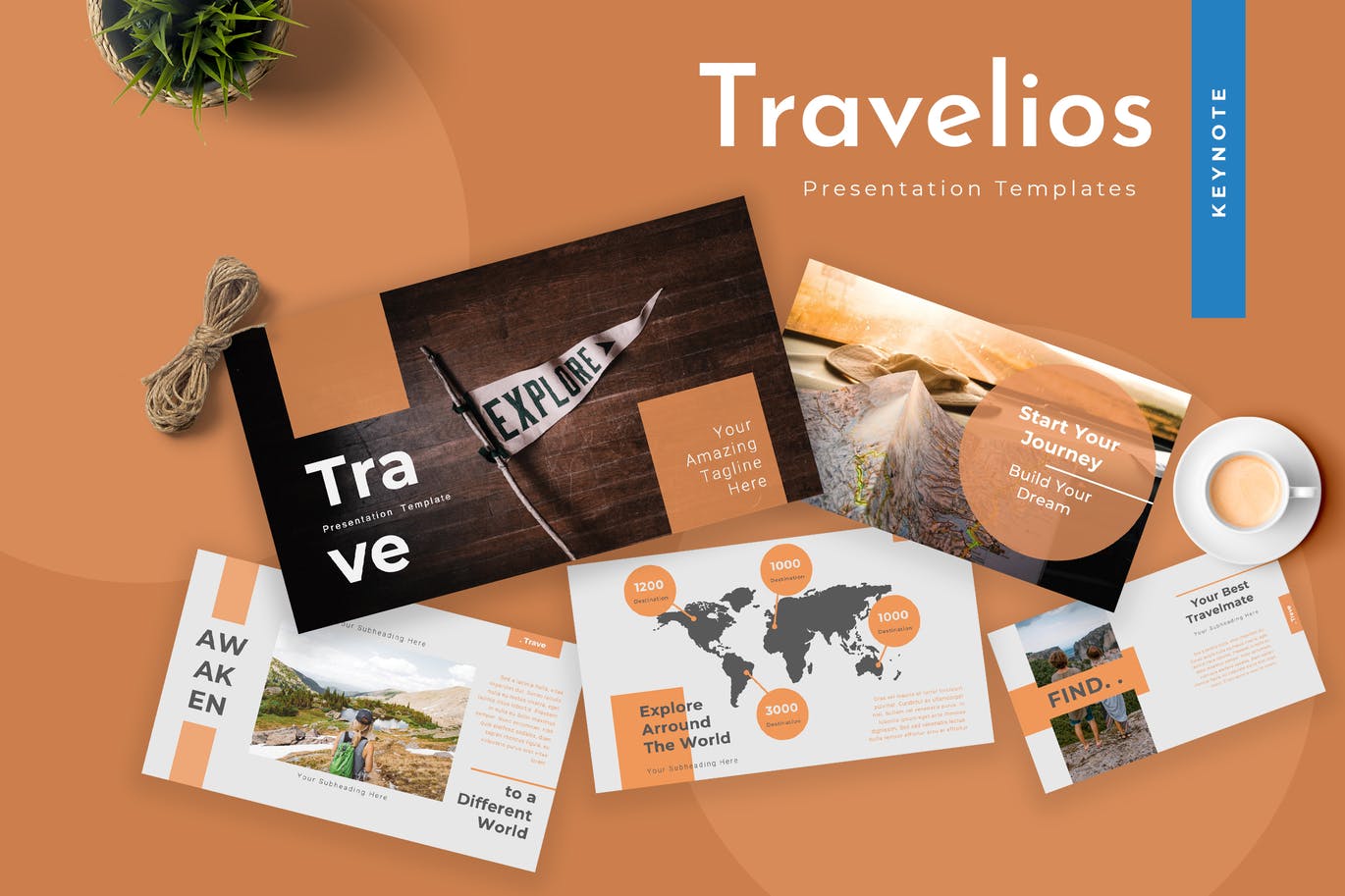 Slide giới thiệu du lịch màu cam nổi bật
