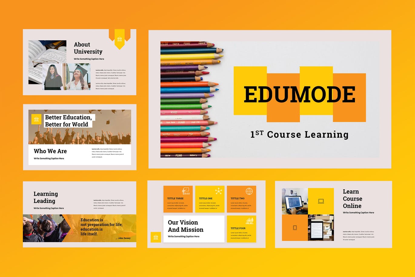 Slide giáo dục màu vàng phong cách ấn tượng thu hút