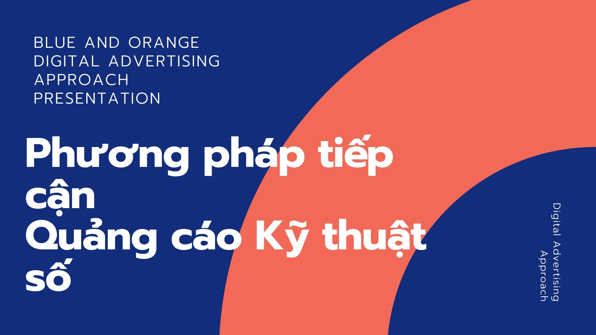 Slide phương pháp tiếp cận quảng cáo kĩ thuật số màu cam nổi bật