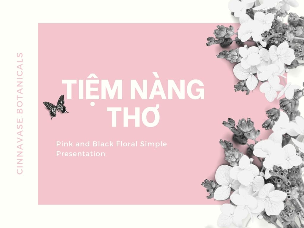 Slide company profile tiệm hoa màu hồng trắng phong cách tinh tế