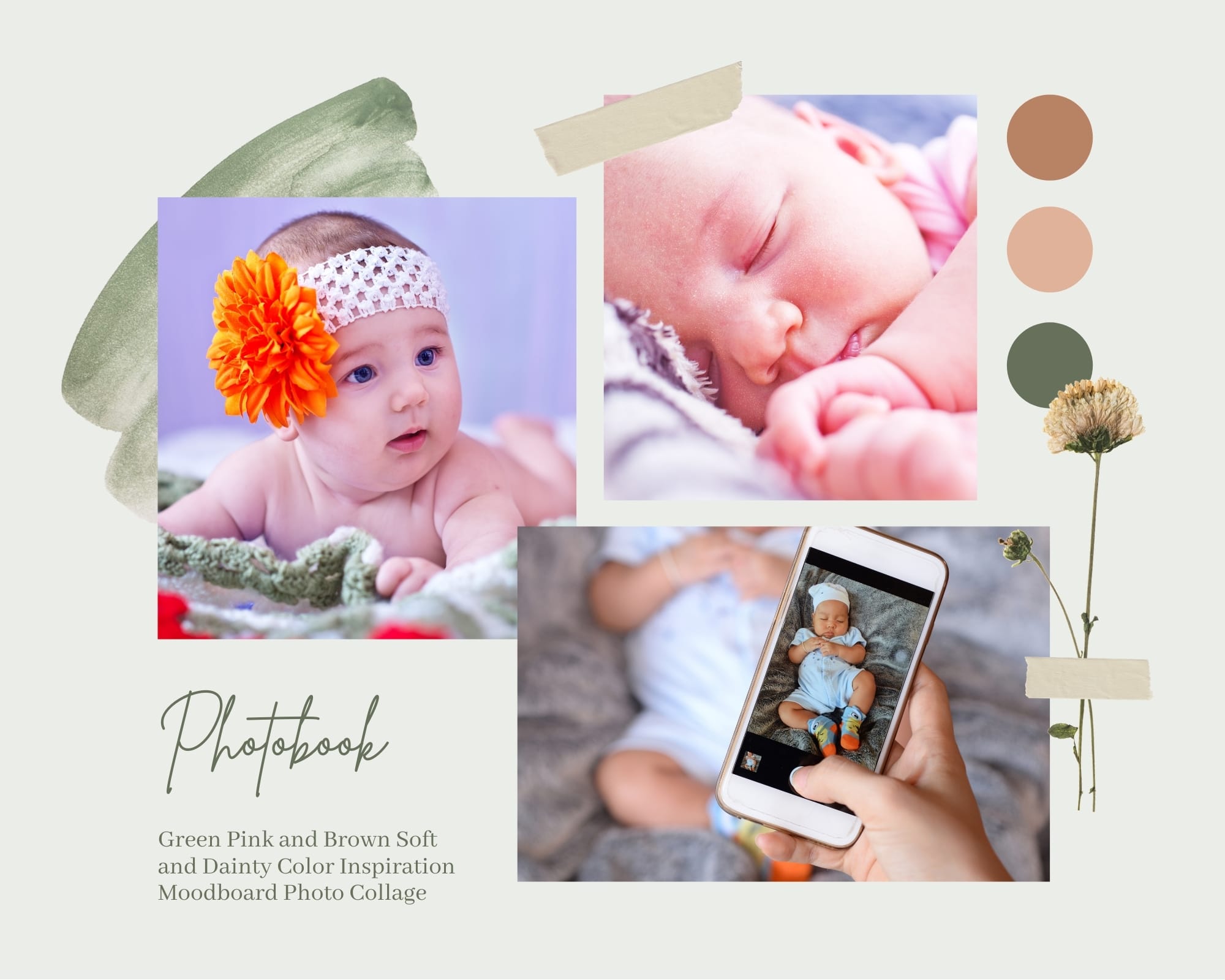 Slide photobook cho bé màu trắng phong cách đơn giản